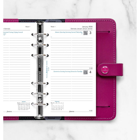 FFX Personal Agenda 1Jour/Page 5 Langues FILOFAX-Recharge-Filofax-Papeterie du Dôme