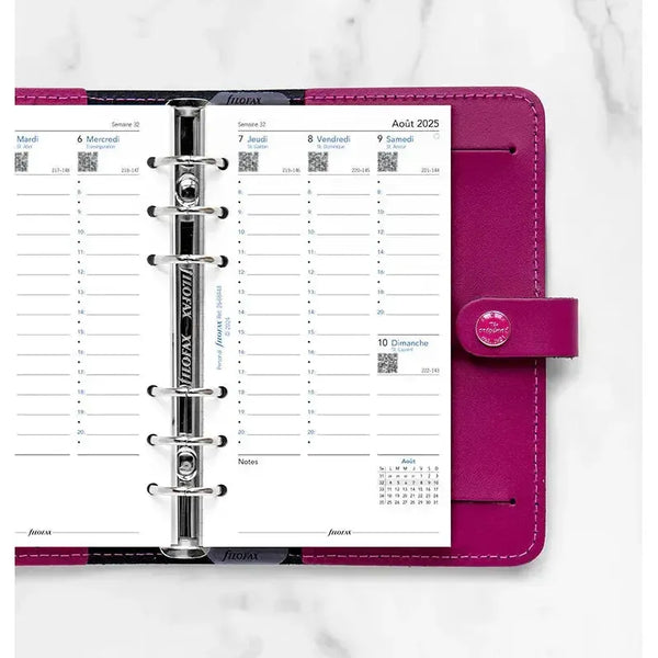 FFX Personal Agenda Août à Juillet Semaine/2 Pages Vertical FR FILOFAX-Recharge-Filofax-Papeterie du Dôme