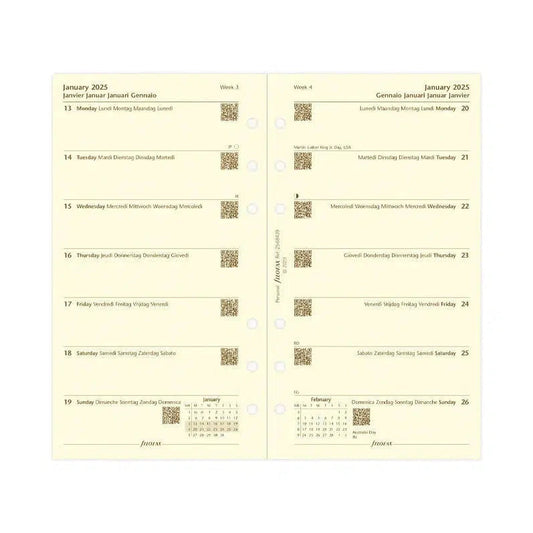 FFX Personal Agenda Semaine/1Page Crème FILOFAX-Recharge-Filofax-Papeterie du Dôme