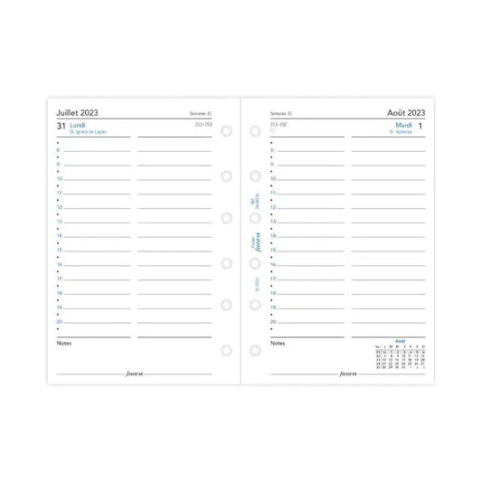 FFX Pocket Agenda Août à Septembre 1Jour/Page FILOFAX-Recharge Agenda-Filofax-Papeterie du Dôme