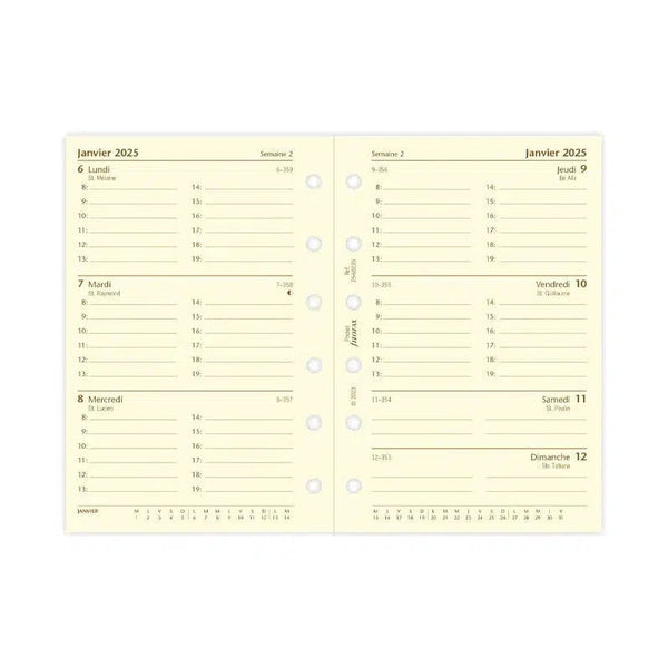 FFX Pocket Agenda Semaine/2Pages FR Crème FILOFAX-Recharge-Filofax-Papeterie du Dôme