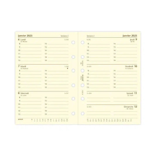 FFX Pocket Agenda Semaine/2Pages FR Crème FILOFAX-Recharge-Filofax-Papeterie du Dôme