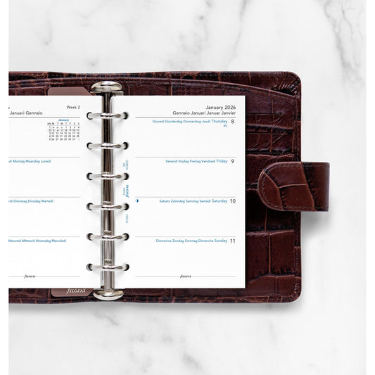 FFX Pocket Agenda semaine/2pages sans heures Blanches FILOFAX-Recharge-Filofax-Papeterie du Dôme