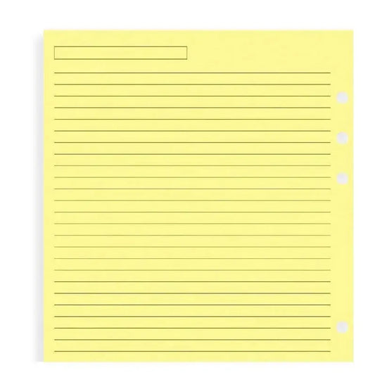 FFX Recharge A5 Feuilles Lignées Jaunes-Recharge-Filofax-Papeterie du Dôme