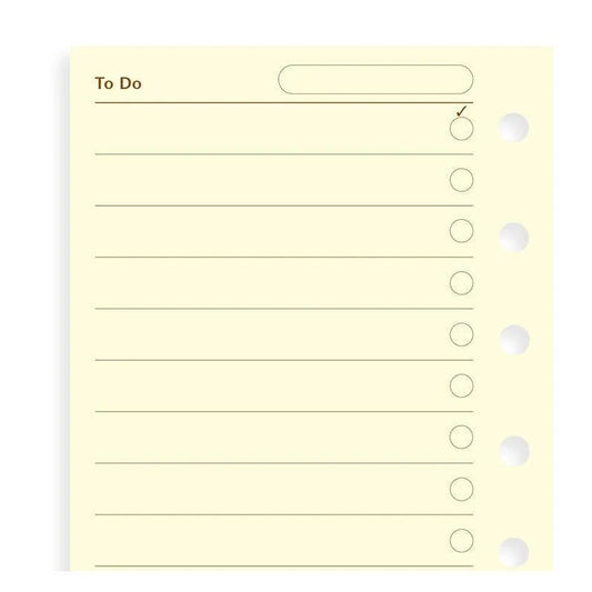 FFX Recharge Pocket Cream To Do-Autres Recharges Agenda-Filofax-Papeterie du Dôme