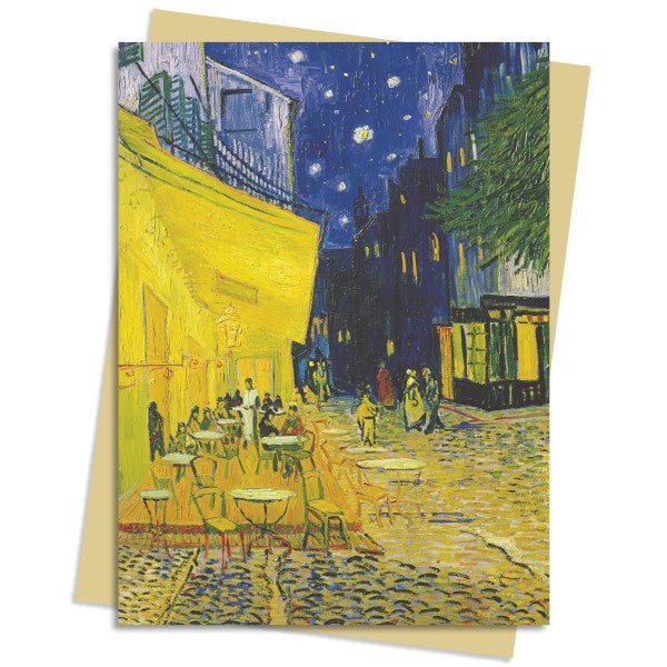 FLT Carte Double avec Enveloppe-Carterie-Flame Tree Publishing-Vincent van Gogh: Café Terrace-Papeterie du Dôme
