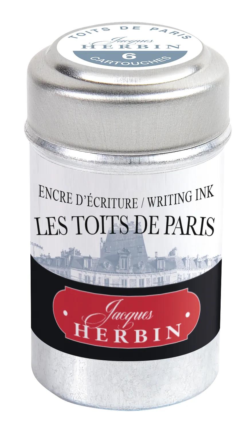 Herbin Boite de 6 Cartouches - Couleurs de Paris-Encre-Herbin-Les toits de Paris-Papeterie du Dôme