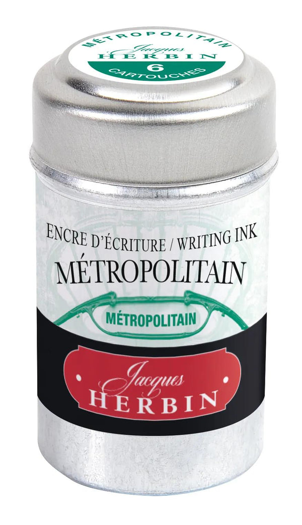 Herbin Boite de 6 Cartouches - Couleurs de Paris-Encre-Herbin-Métropolitain-Papeterie du Dôme