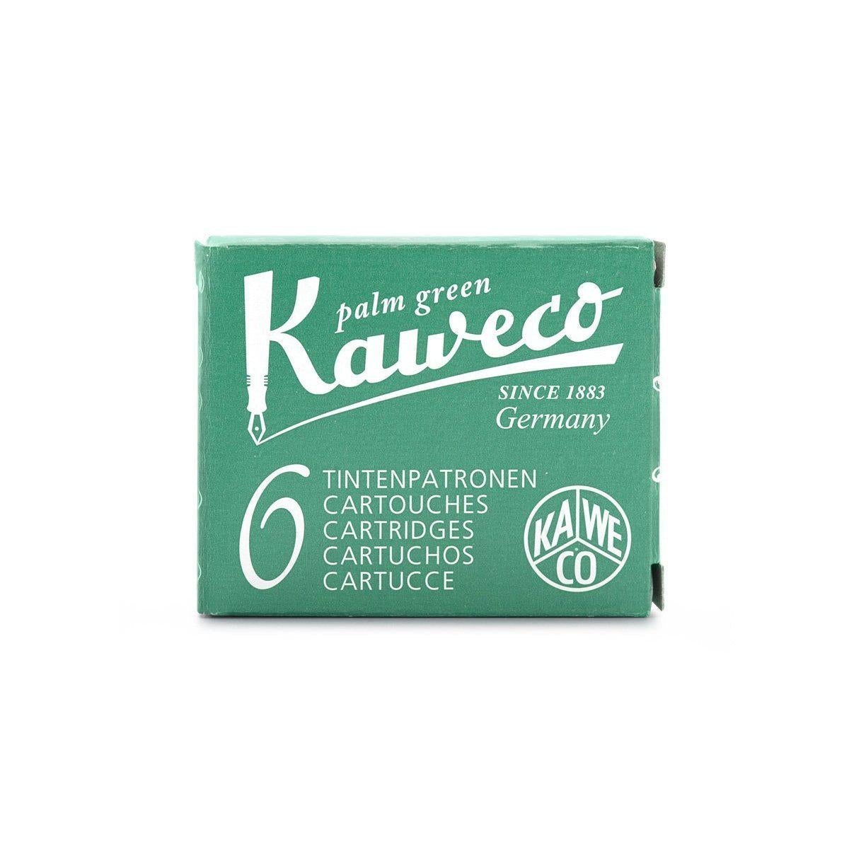 KWC Boîte 6 Cartouches d'Encre-Encre-Kaweco-Vert palmier-Papeterie du Dôme