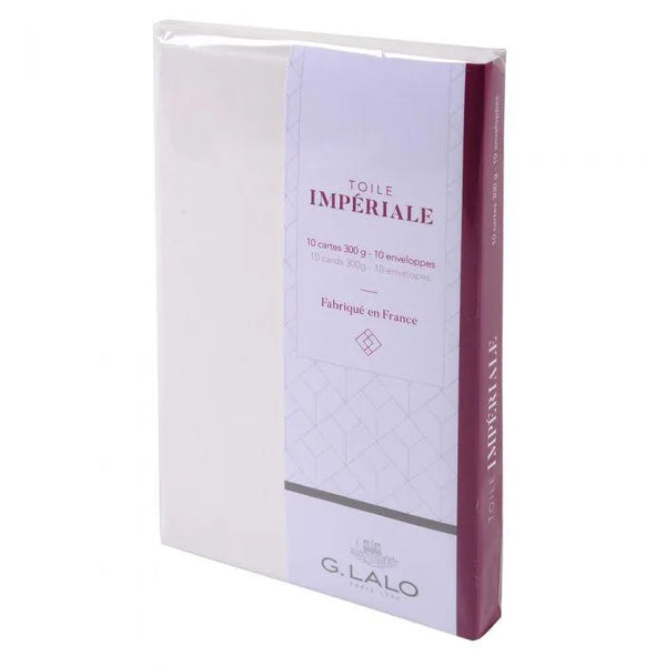 LALO 10 Ensembles Carte avec Enveloppe Visite Toile Impériale-Correspondance-Lalo-Papeterie du Dôme