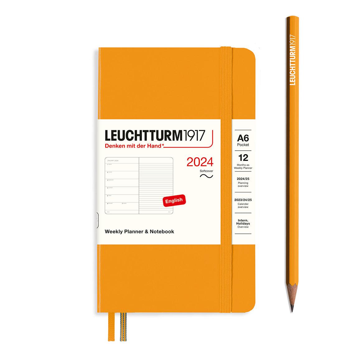LCHT A6 Agenda Semainier & Carnet de Notes Souple - Anglais-Agenda-Leuchtturm 1917-2024-Rising Sun-A6-Papeterie du Dôme