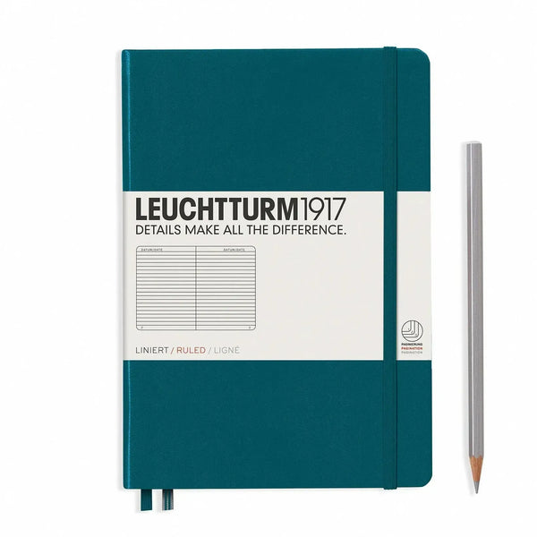 LCHT A6 Rigide Ligné-Carnet-Leuchtturm 1917-Bleu Pacifique-A6-Ligné-Papeterie du Dôme