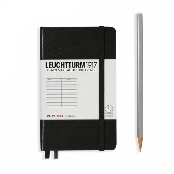 LCHT A6 Rigide Ligné-Carnet-Leuchtturm 1917-Noir-A6-Ligné-Papeterie du Dôme