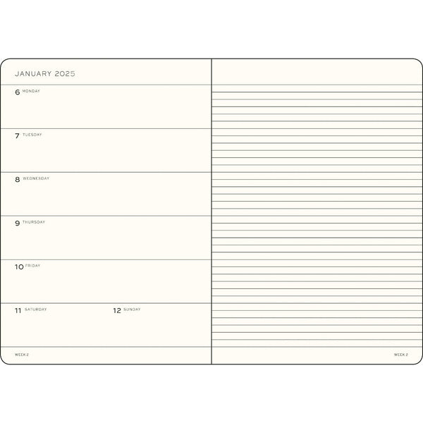 LCHT Agenda A6 Semainier & Carnet Ligné Rigide - Anglais-Agenda-Leuchtturm 1917-Papeterie du Dôme