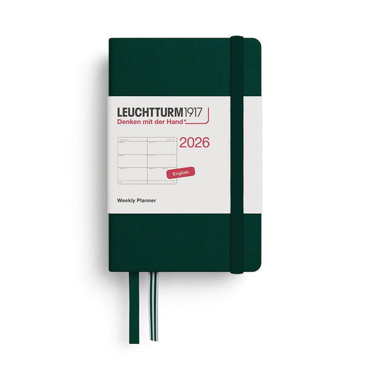 LCHT Agenda A7 Semainier Rigide - Anglais-Agenda-Leuchtturm 1917-2026-Forest green-A7-Papeterie du Dôme