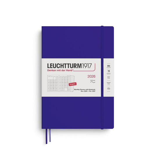 LCHT Agenda B5 Mensuel & Carnet Souple - Anglais-Agenda-Leuchtturm 1917-2026-Ink-B5-Papeterie du Dôme