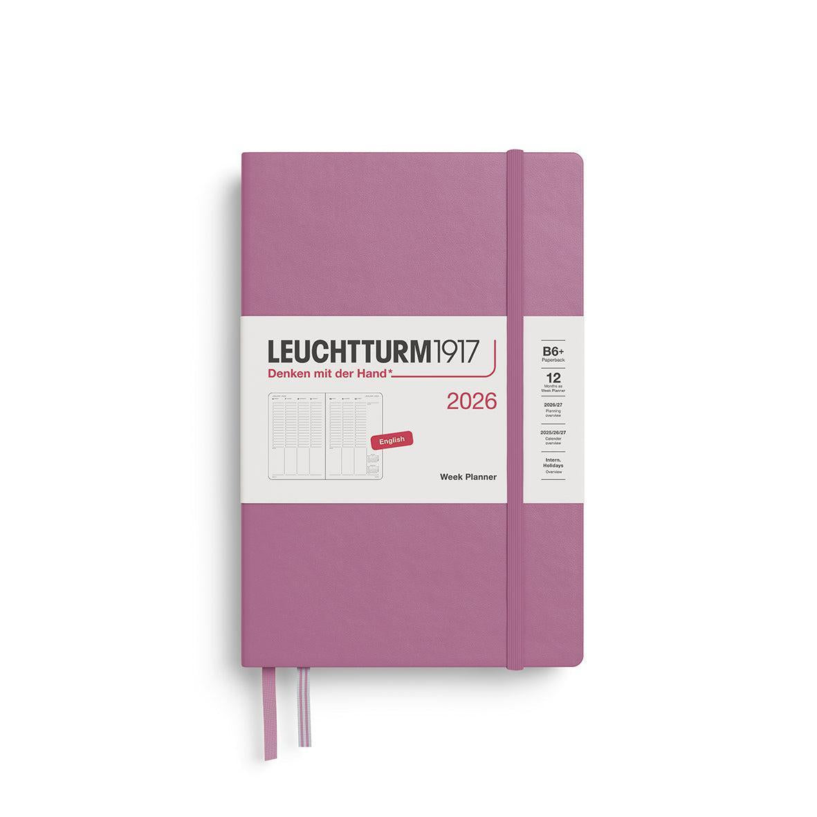 LCHT Agenda B6+ Planificateur Semainier Rigide - Anglais-Agenda-Leuchtturm 1917-2026-Dusty rose-B6+-Papeterie du Dôme