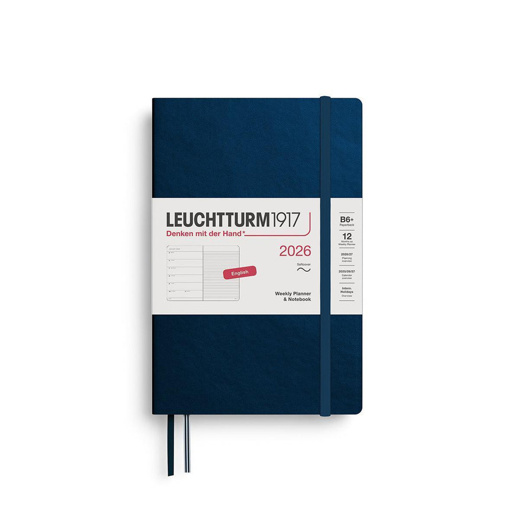 LCHT Agenda B6+ Semainier & Carnet Ligné Souple - Anglais-Agenda-Leuchtturm 1917-2026-Deep sea-B6+-Papeterie du Dôme