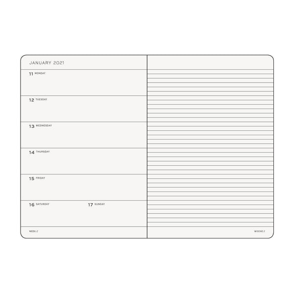 LCHT Agenda B6+ Semainier & Carnet Ligné Souple - Anglais-Agenda-Leuchtturm 1917-Papeterie du Dôme