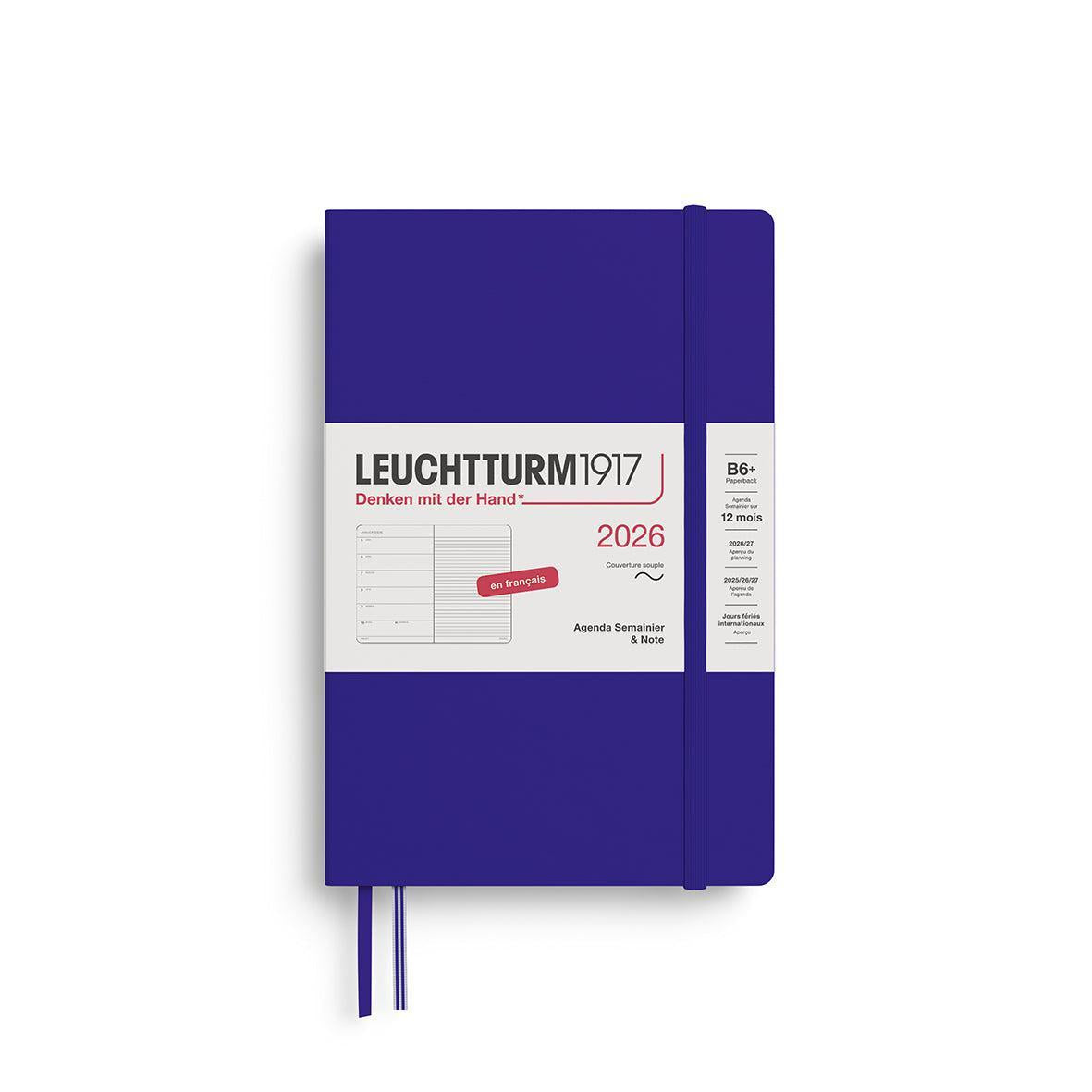 LCHT Agenda B6+ Semainier & Carnet Ligné Souple - Français-Agenda-Leuchtturm 1917-2026-Ink-B6+-Papeterie du Dôme