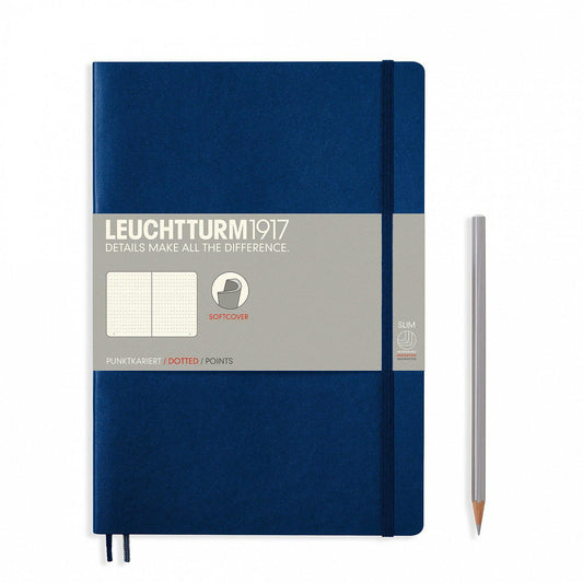 LCHT B5 Souple Dots-Carnet-Leuchtturm 1917-Marine-B5-Dots-Papeterie du Dôme