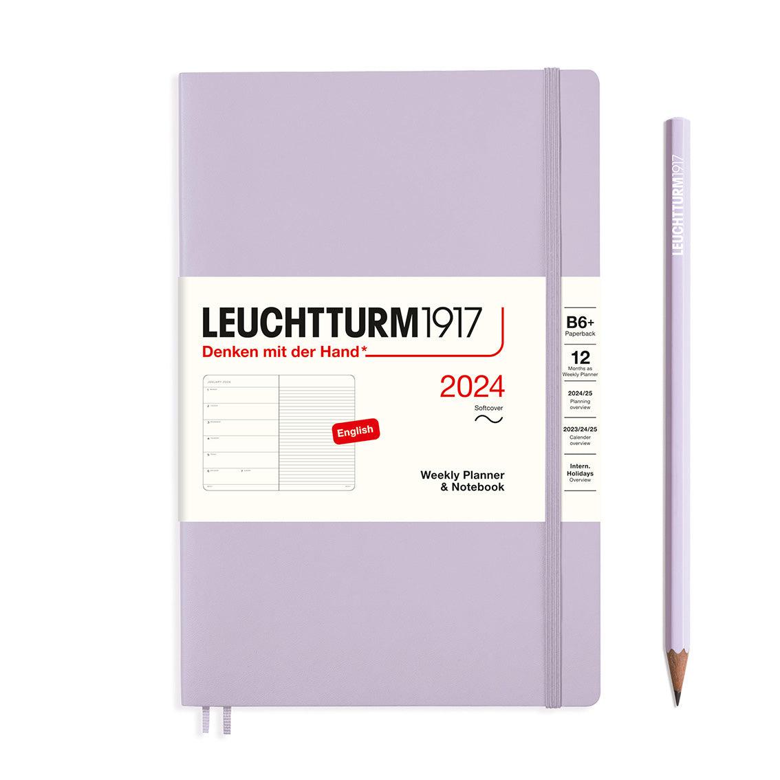 LCHT B6+ Agenda Semainier & Carnet Souple - Anglais-Agenda-Leuchtturm 1917-2024-Lila-B6+-Papeterie du Dôme
