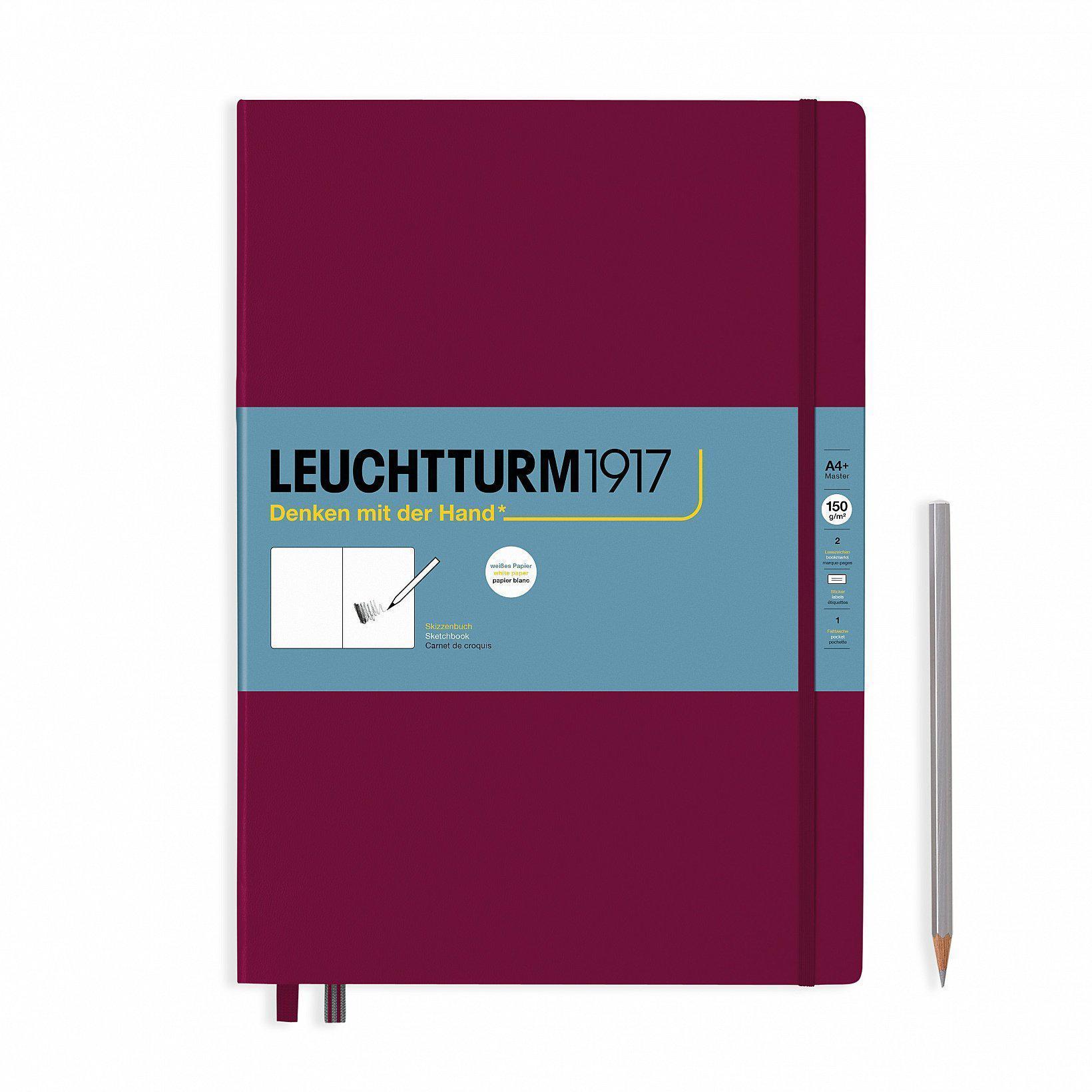 LCHT Carnet A4+ Carnet de Croquis-Carnet-Leuchtturm 1917-Port Red-A4+-Blanc-Papeterie du Dôme