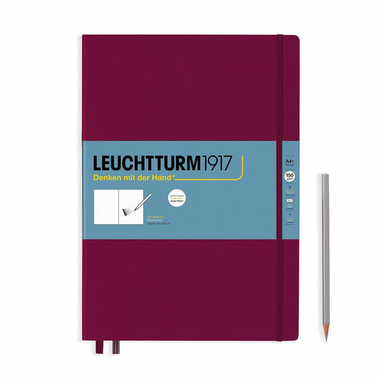 LCHT Carnet A4+ Carnet de Croquis-Carnet-Leuchtturm 1917-Port Red-A4+-Blanc-Papeterie du Dôme