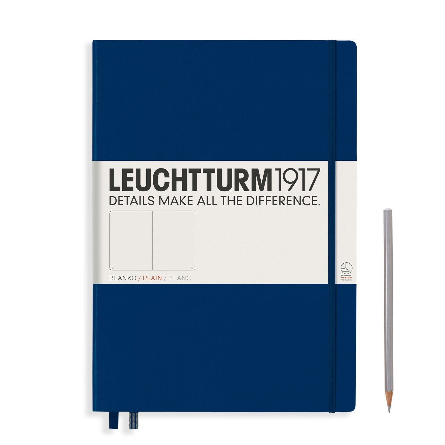 LCHT Carnet A4+ Master Rigide Blanc-Carnet-Leuchtturm 1917-Marine-A4+-Blanc-Papeterie du Dôme