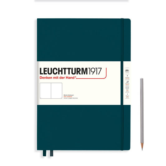 LCHT Carnet A4+ Master Rigide Blanc-Carnet-Leuchtturm 1917-Pacific Green-A4+-Blanc-Papeterie du Dôme