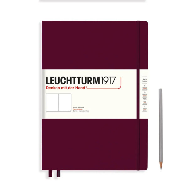 LCHT Carnet A4+ Master Rigide Blanc-Carnet-Leuchtturm 1917-Port Red-A4+-Blanc-Papeterie du Dôme