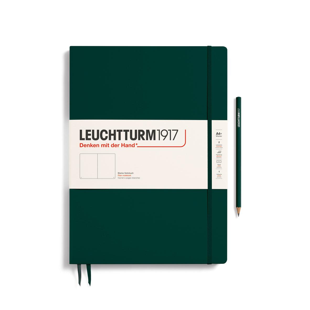 LCHT Carnet A4+ Master Slim Blanc-Carnet-Leuchtturm 1917-Forest Green-A4+-Blanc-Papeterie du Dôme