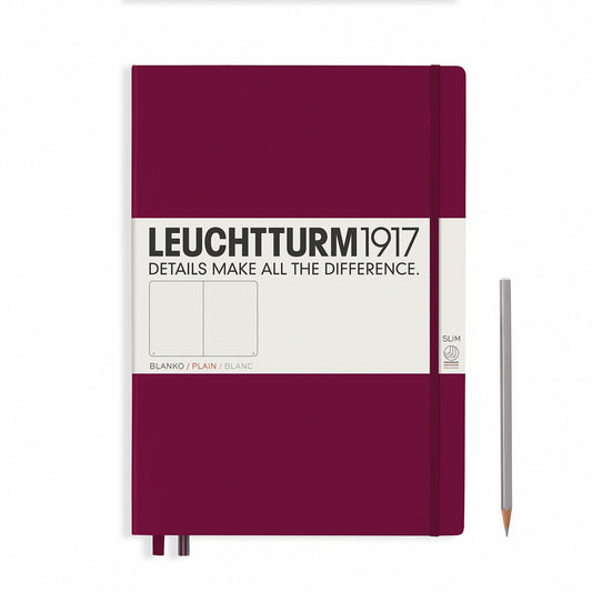 LCHT Carnet A4+ Master Slim Blanc-Carnet-Leuchtturm 1917-Port Red-A4+-Blanc-Papeterie du Dôme