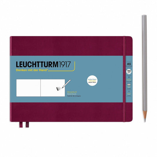 LCHT Carnet A5 Paysage Carnet de Croquis-Carnet-Leuchtturm 1917-Port Red-A5-Blanc-Papeterie du Dôme