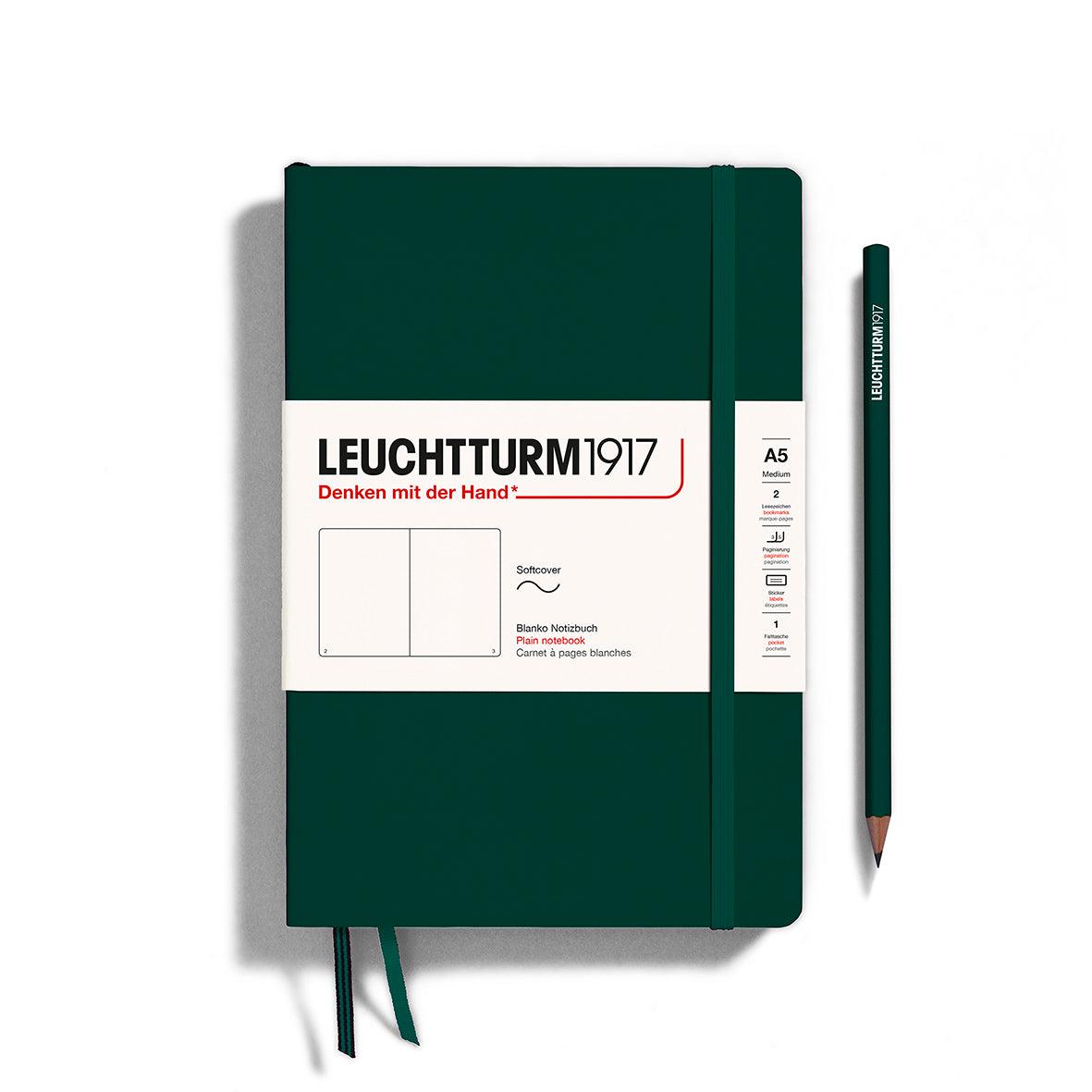 LCHT Carnet A5 Souple Blanc-Carnet-Leuchtturm 1917-Forest Green-A5-Blanc-Papeterie du Dôme