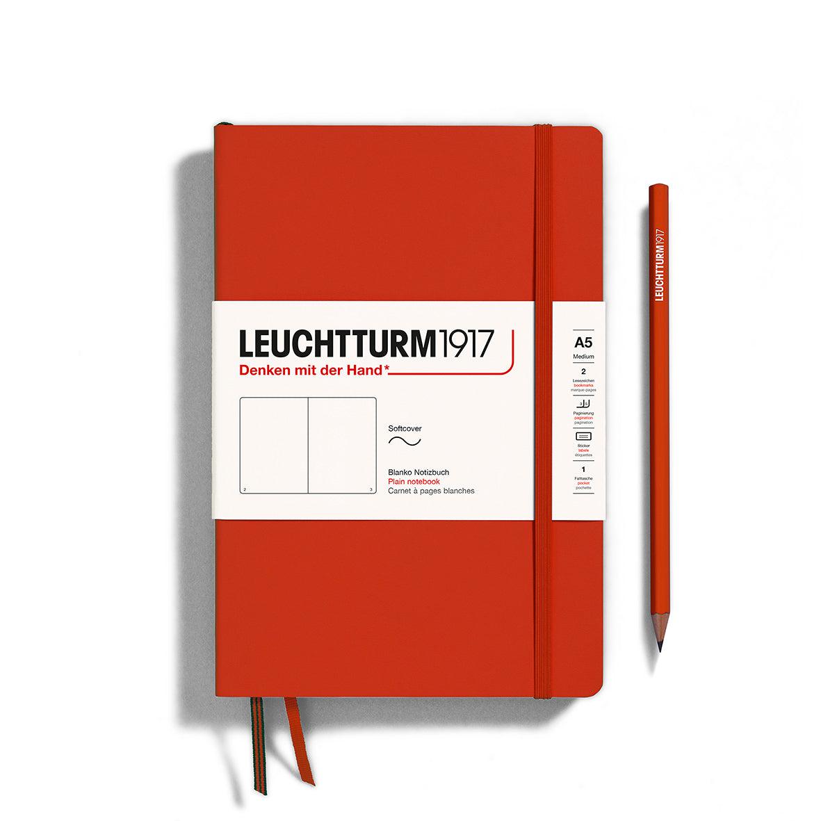 LCHT Carnet A5 Souple Blanc-Carnet-Leuchtturm 1917-Fox Red-A5-Blanc-Papeterie du Dôme