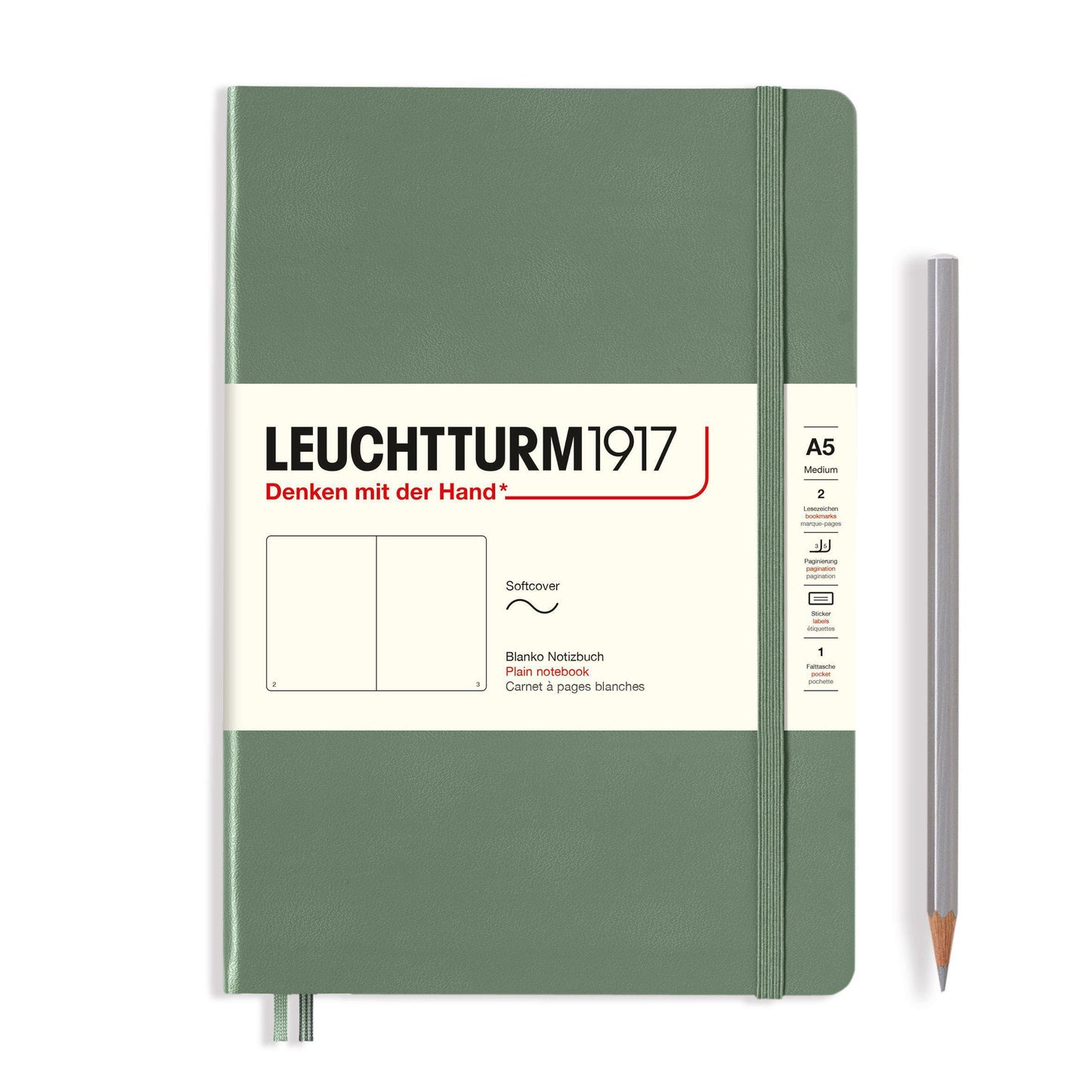 LCHT Carnet A5 Souple Blanc-Carnet-Leuchtturm 1917-Olive-A5-Blanc-Papeterie du Dôme