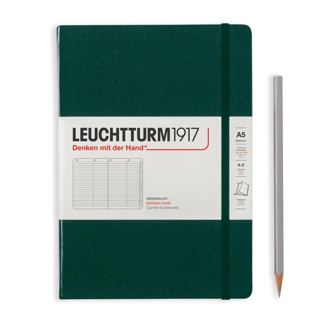 LCHT Carnet d'Adresses-Carnet-Leuchtturm 1917-A5-Adresse-Forest Green-Papeterie du Dôme