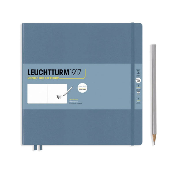 LCHT Carré 255x255 Carnet de Croquis-Carnet-Leuchtturm 1917-Stone Blue-25 x 25-Blanc-Papeterie du Dôme