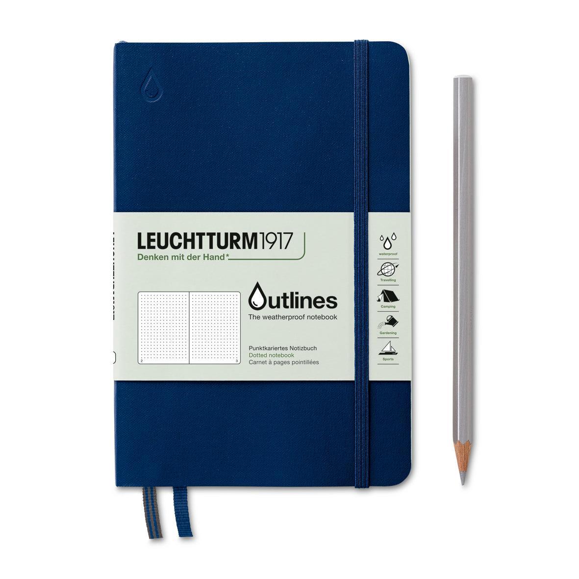 LCHT Outlines Paperback B6+ Souple Dots-Carnet-Leuchtturm 1917-Navy Blue-B6+-Dots-Papeterie du Dôme