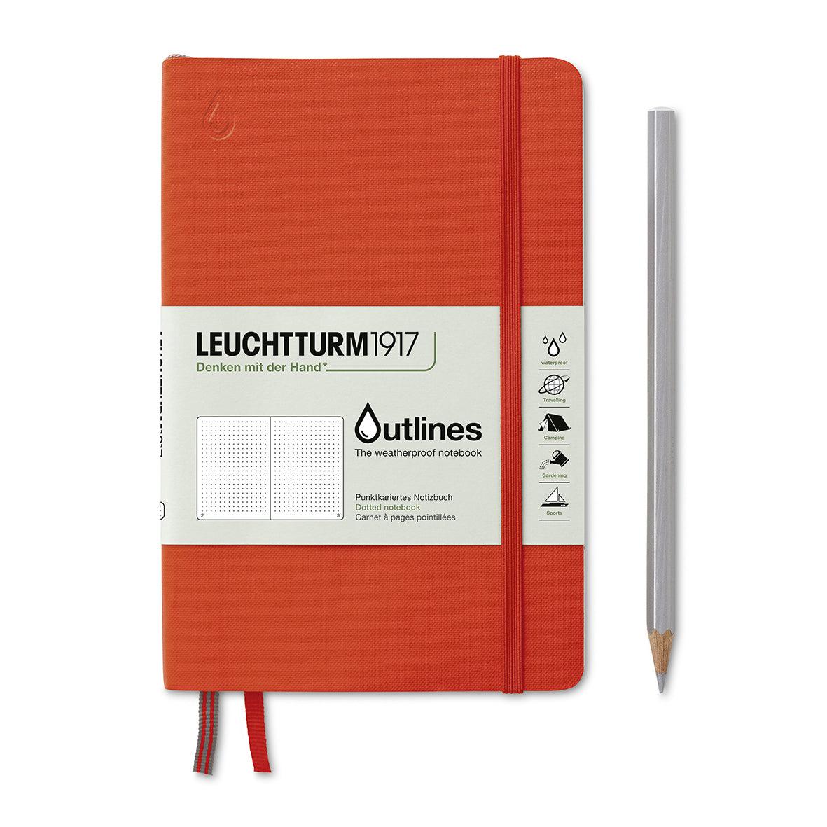 LCHT Outlines Paperback B6+ Souple Dots-Carnet-Leuchtturm 1917-Signal Orange-B6+-Dots-Papeterie du Dôme