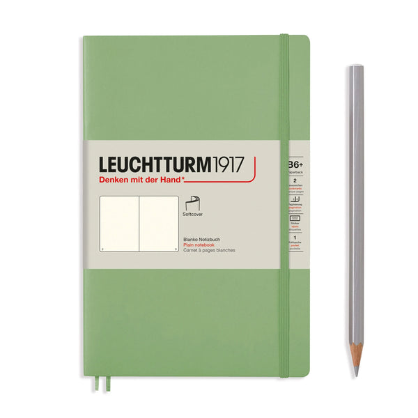 LCHT Paperback B6+ Souple Blanc-Carnet-Leuchtturm 1917-Sauge-B6+-Blanc-Papeterie du Dôme