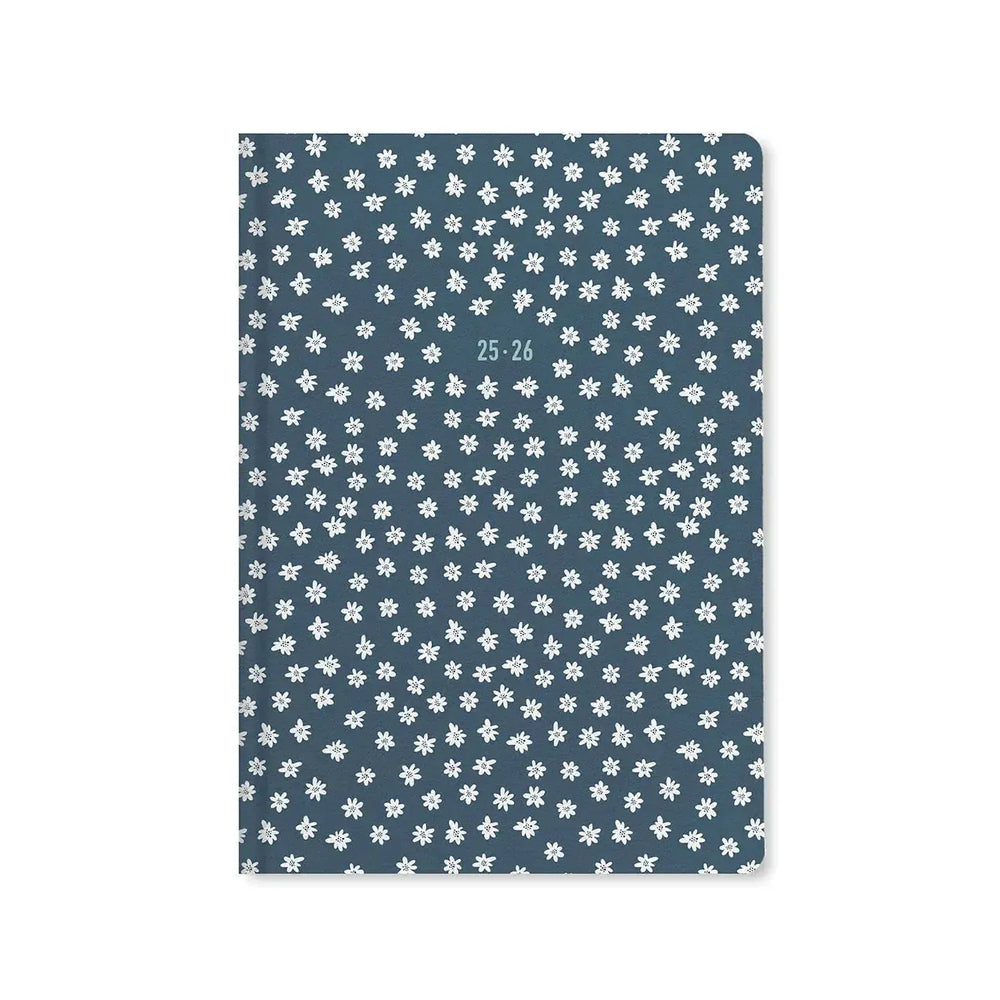 Letts Agenda Daisies A5 Semainier Académique-Agenda-Letts-2025-2026-Bleu-Papeterie du Dôme