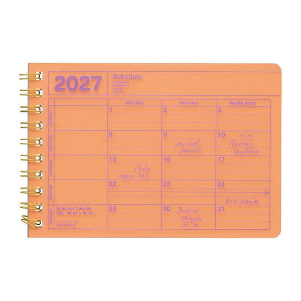 MARK'S Notebook Calendar-Calendrier-Mark's-2027-Extra Small-Orange-Papeterie du Dôme