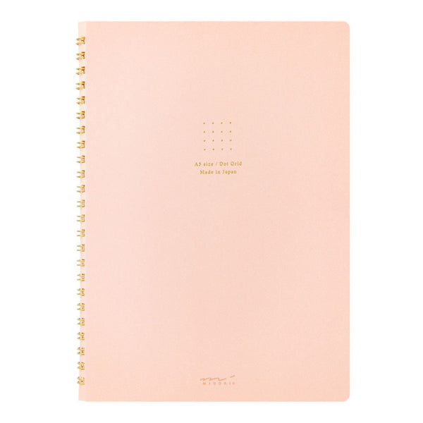 MDR Carnet A5 Spirale Dot-Carnet-Midori-Rose-Papeterie du Dôme