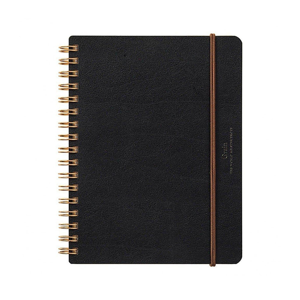 MDR Carnet Grain B6 Spiralé-Carnet-Midori-Noir-Papeterie du Dôme