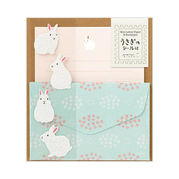 MDR Mini Set Lettres et Enveloppes-Correspondance-Midori-Lapin-Papeterie du Dôme