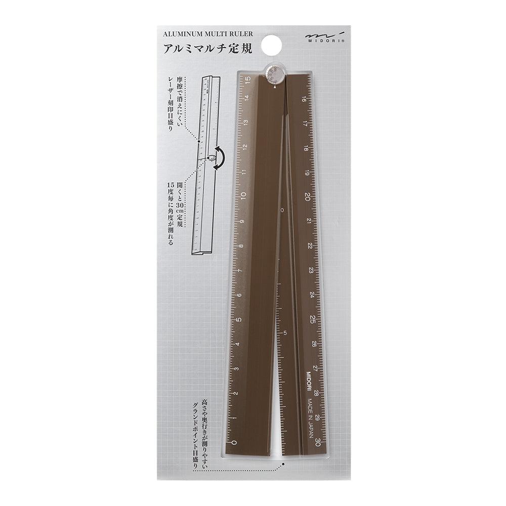 MDR Règle Pliable Multifonctions 30 cm-Règle-Midori-Marron-Papeterie du Dôme