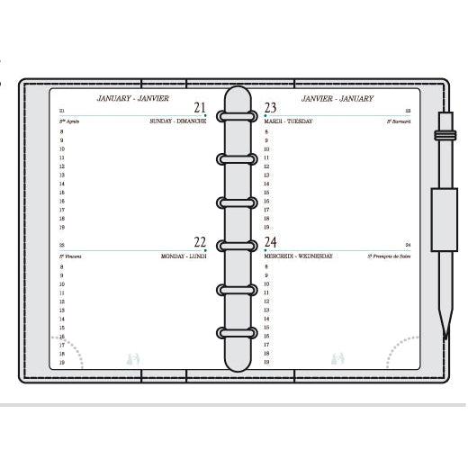 MGN Recharge Agenda AK12R 2Jours/Page Perforée avec Répertoire Mignon-Recharge Agenda-Mignon-Papeterie du Dôme