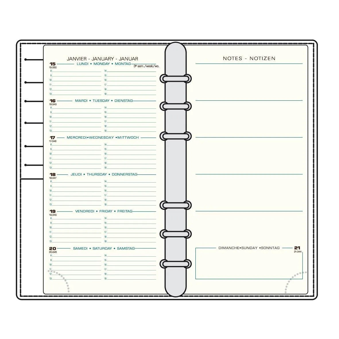 MGN Recharge Agenda AK18R 7+Notes Mignon-Recharge Agenda-Mignon-Papeterie du Dôme